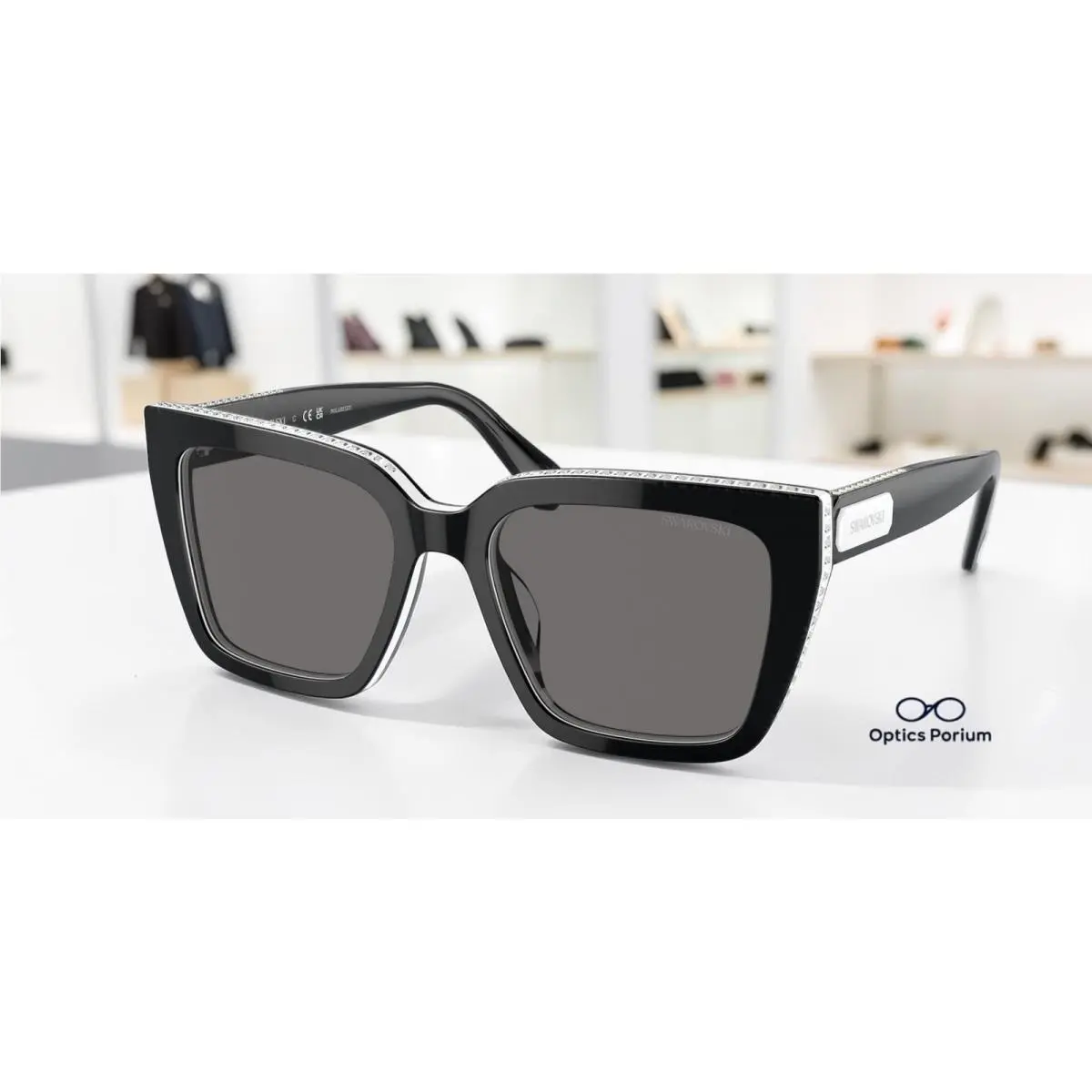 SK6013 101581 Black Dark Grey Polar Polarized 54 mm Women`s Sunglasses by Swarovski