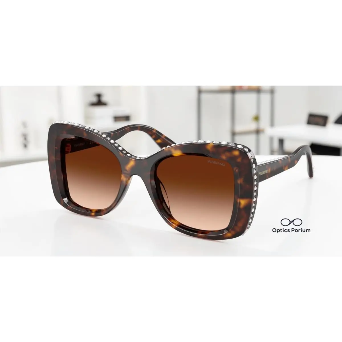 SK6062U 109474 Havana Gradient Brown 51 mm Women`s Sunglasses by Swarovski