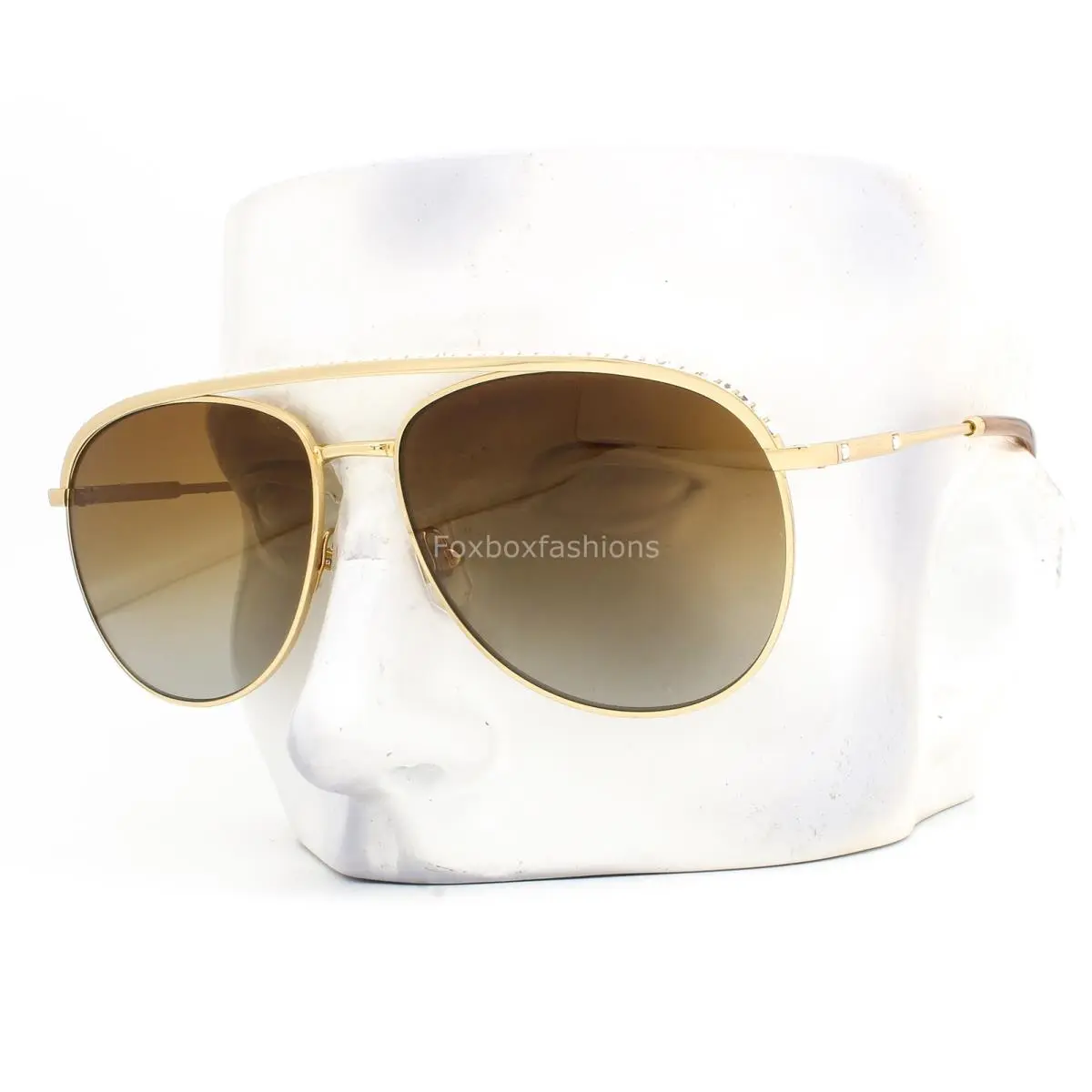 Swarovski Sunglasses SK7005 4004T5 Shiny Gold Clear Crystals Polarized with Case