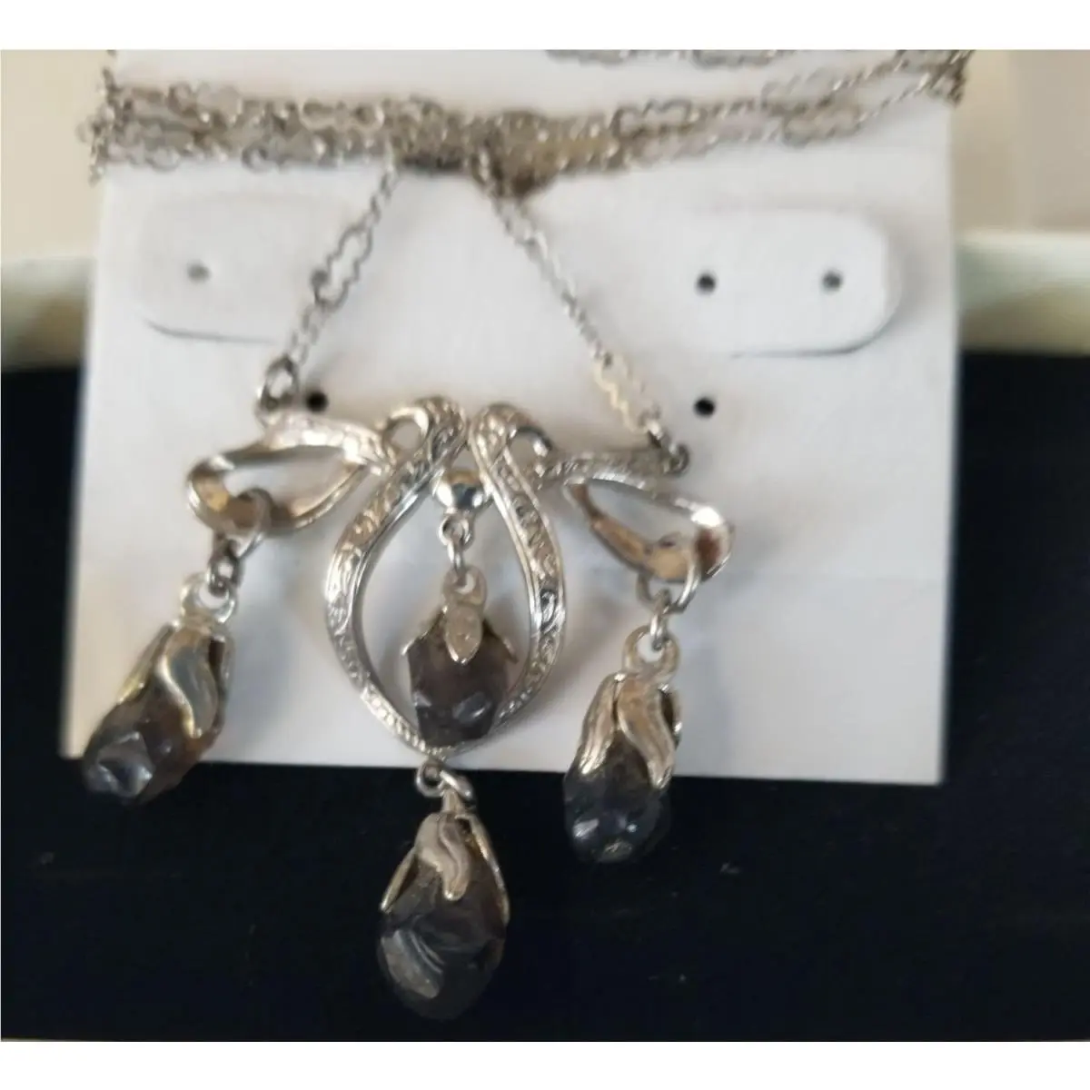 Necklace  Black Drop Crystal Silver 5.7 gr 28.5 ct 3 cm x 4 cm 0.5 by Swarovski