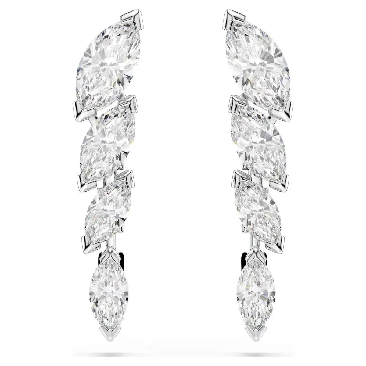 Zirconia Mesmera Earrings Marquise Cut White Rhodium Plated 5748007 by Swarovski