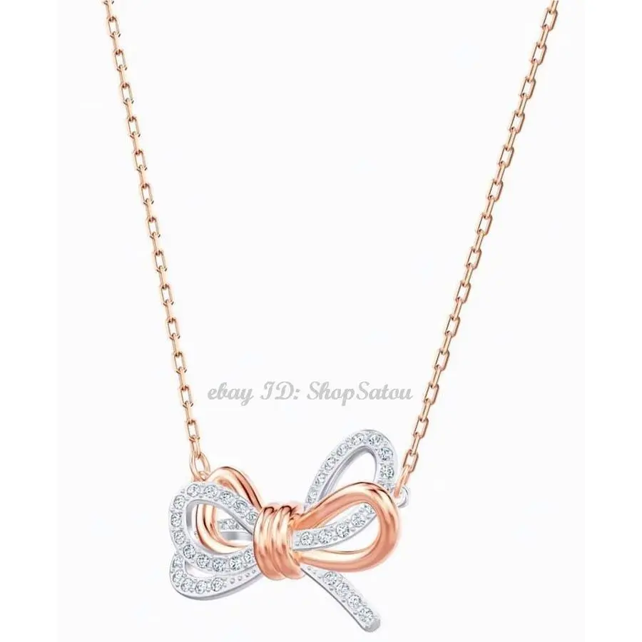 Lifelong Bow Pendant Necklace 5440636 Mixed Rose Gold Plated by Swarovski