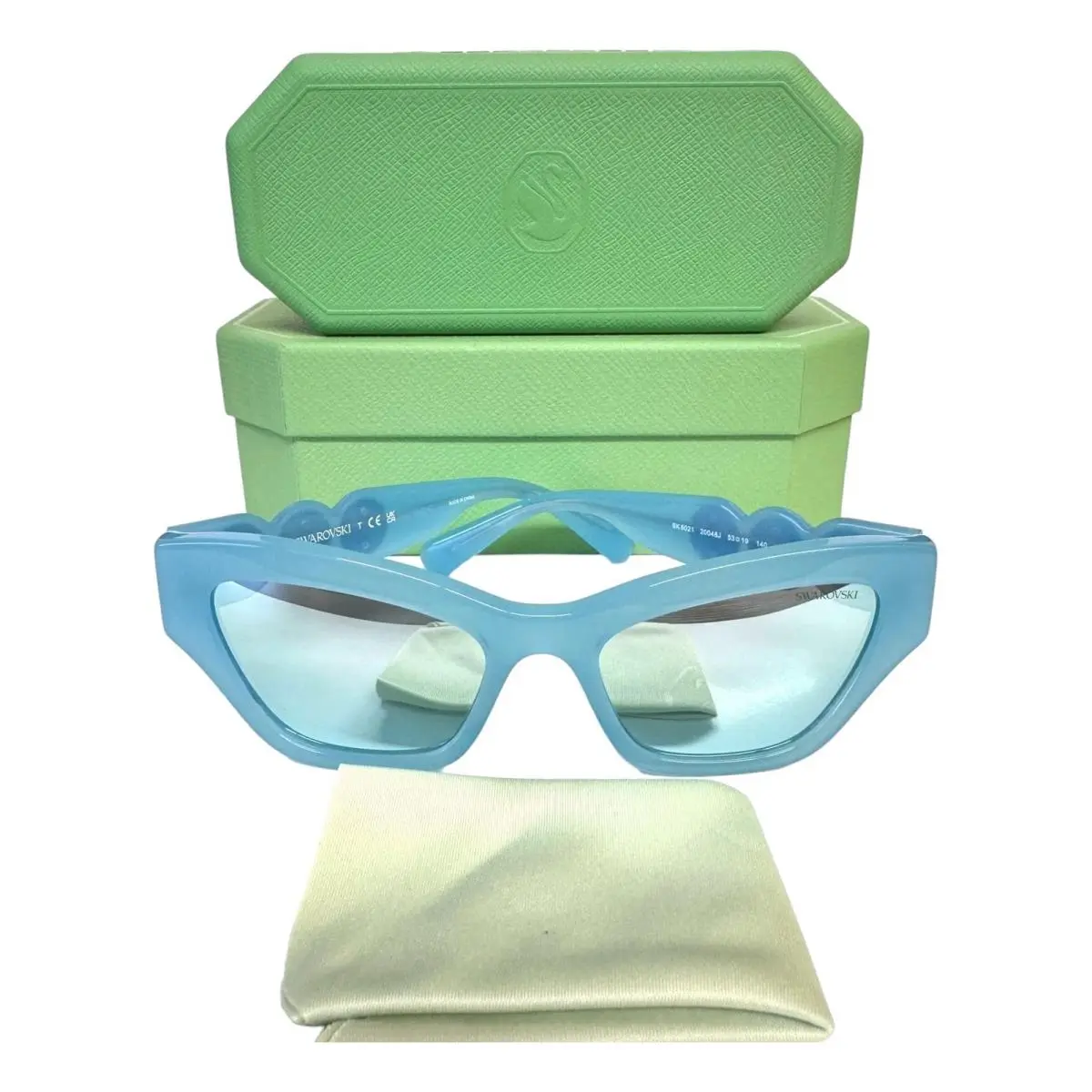 Sunglasses SK 6021 Milky Light Blue  Crystals with Case by Swarovski