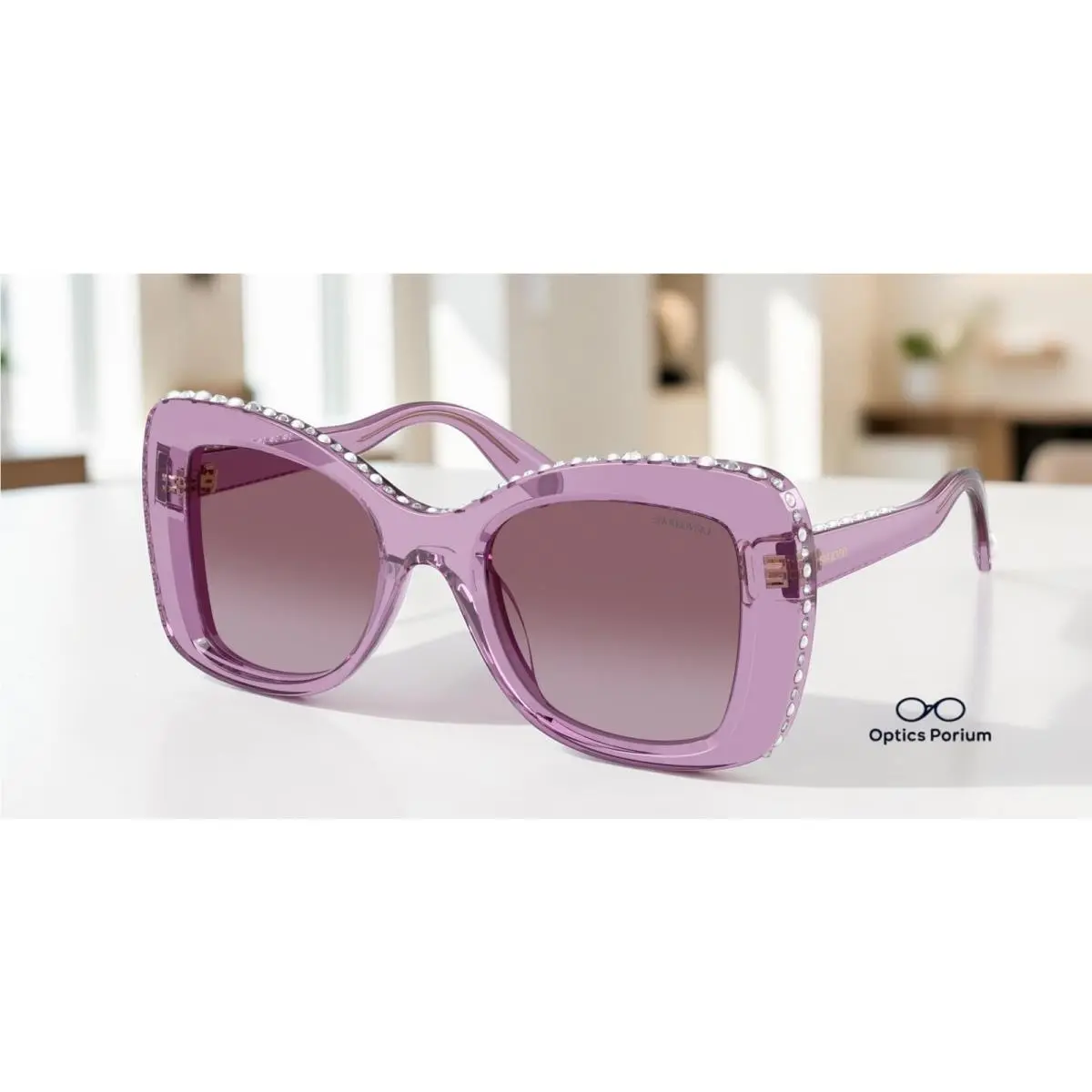 SK6062U 10968H Transparent Amethyst Violet Grad 51mm Womens Sunglasses by Swarovski