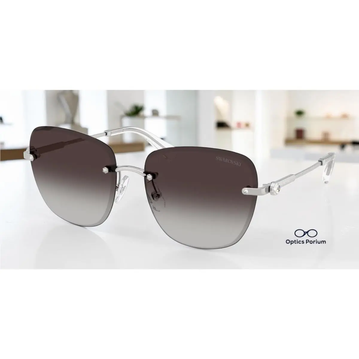 SK7043 40018G Silver Gradient Grey 58 mm Women`s Sunglasses by Swarovski