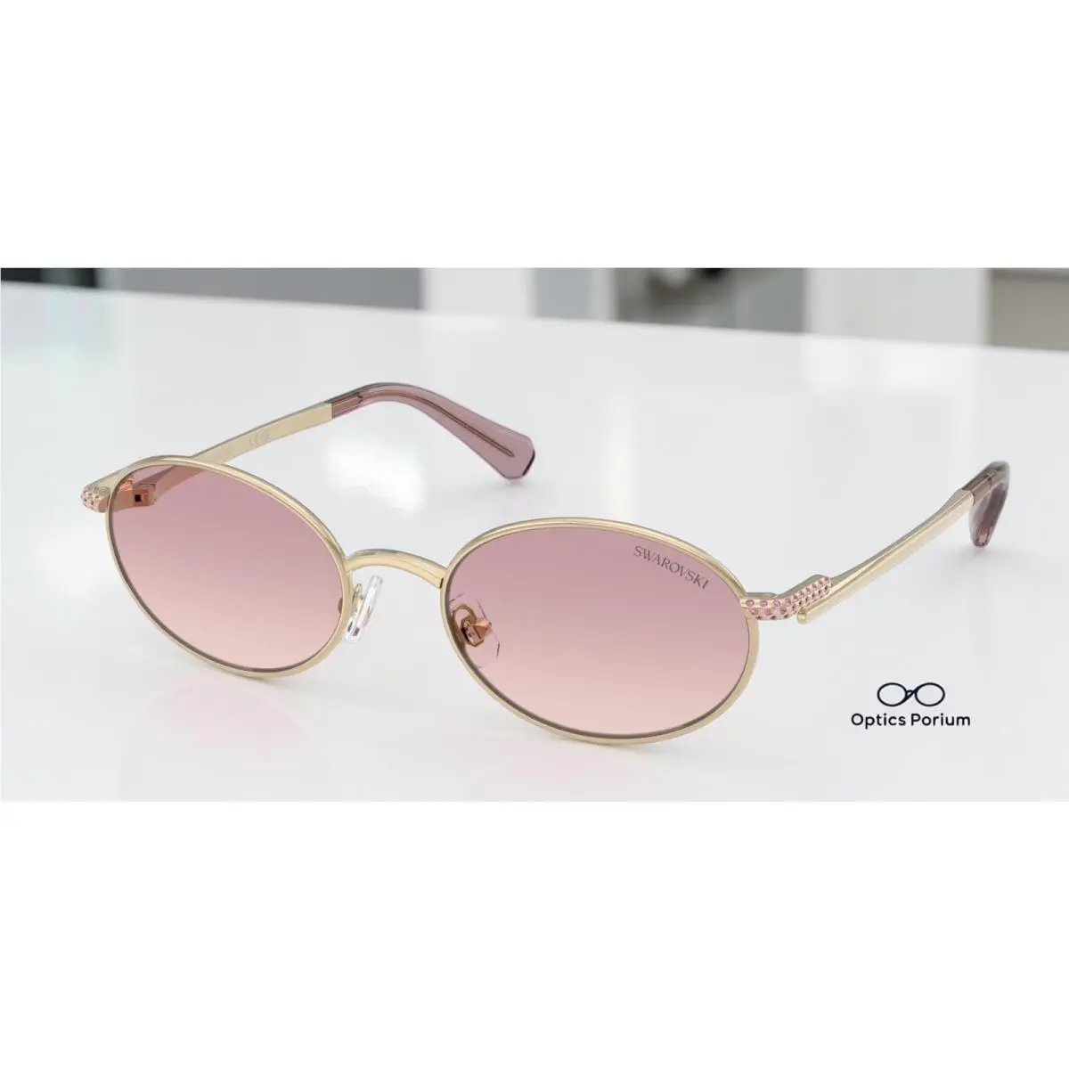 SK7033 401368 Pale Gold Brown Gradient Violet 53 mm Women`s Sunglasses by Swarovski