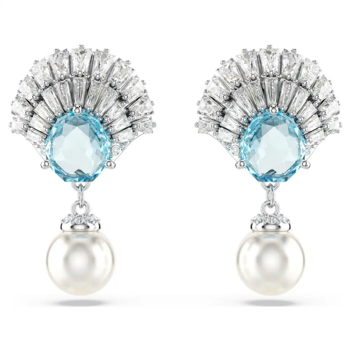 Idyllia Drop Earrings Crystal Pearl Shell Blue 5680301 by Swarovski
