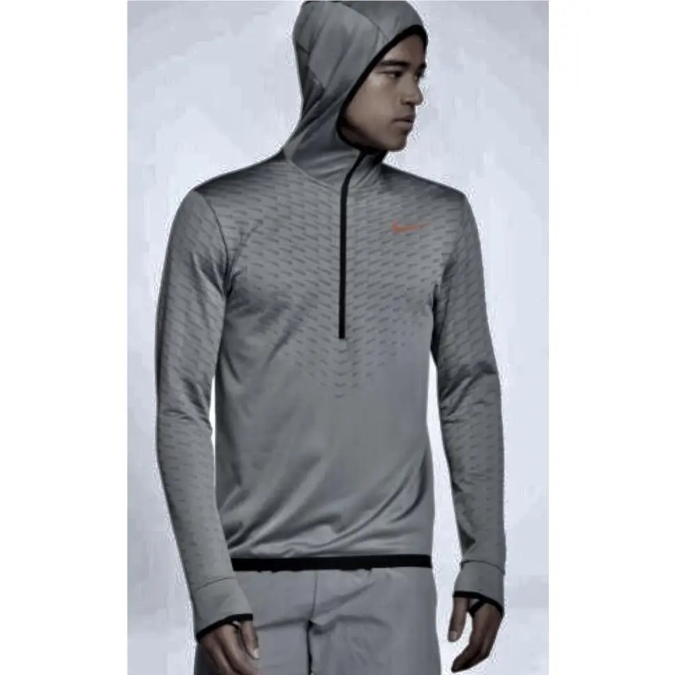 Nike clothing - NIKE Dry Mid Layer Half Zip L/S Training Top - 860941 - Gray 11