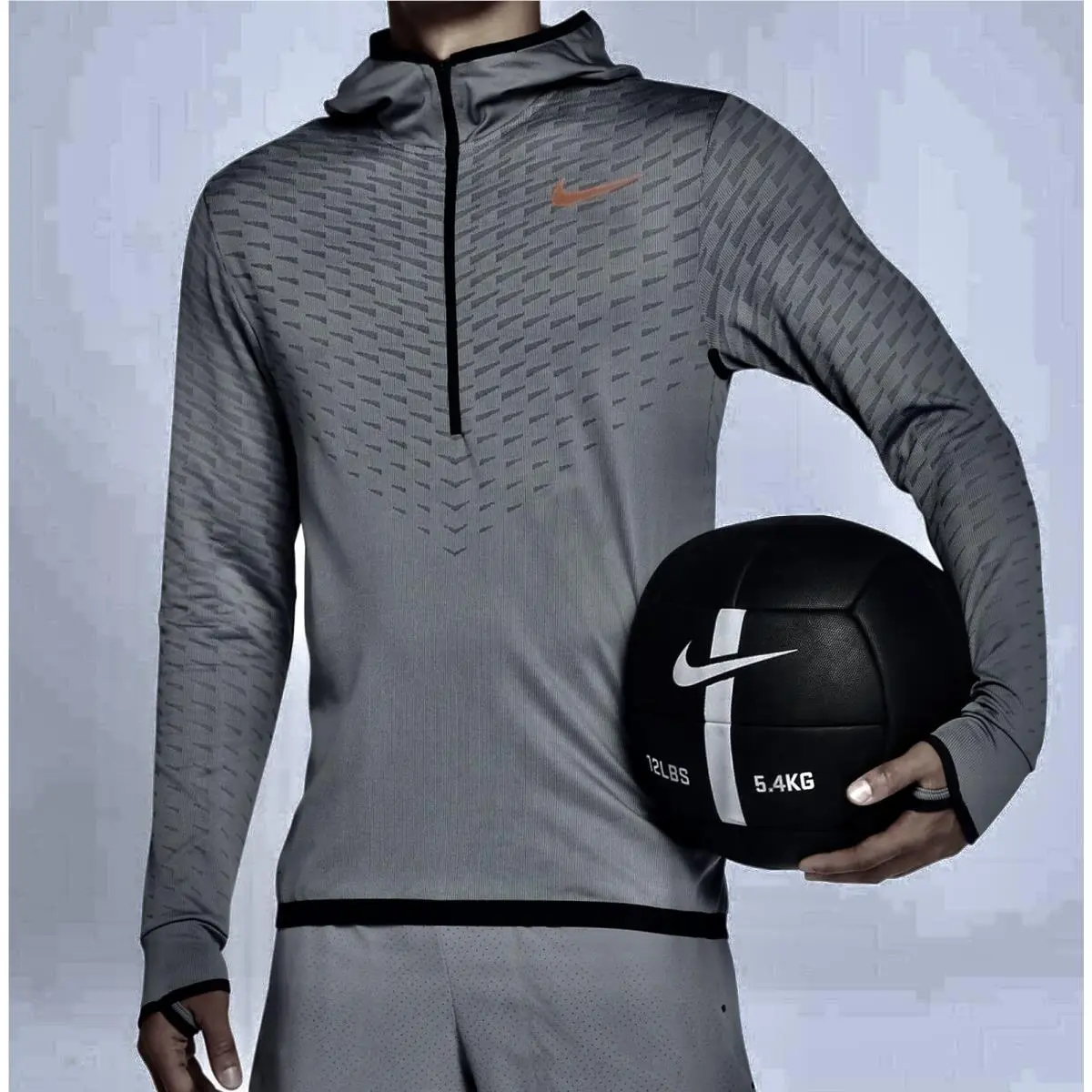 Nike clothing - NIKE Dry Mid Layer Half Zip L/S Training Top - 860941 - Gray 10