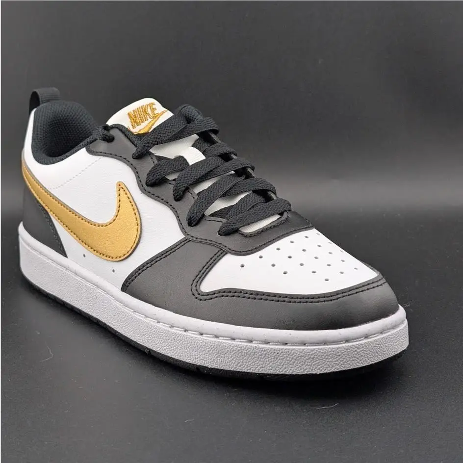 Court Borough Low Recraft GS Black/gold/white Size 5.5Y or 6Y-DV5456-008 by Nike