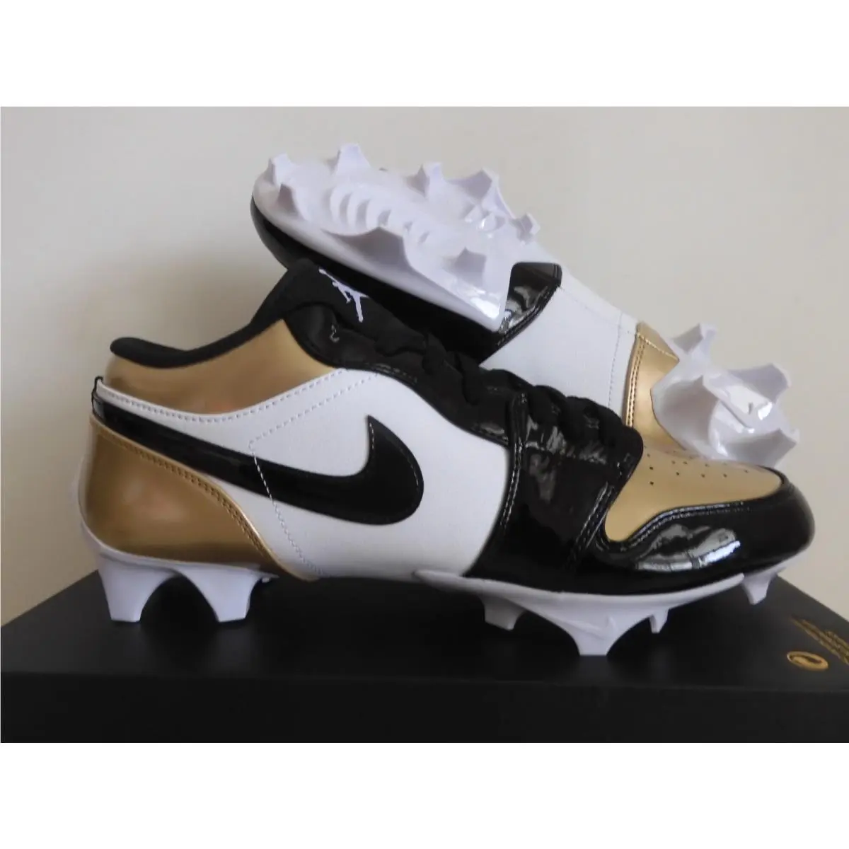 Air Jordan 1 Low TD Football Cleats Metallic Gold-black-white FJ6245-701 by Nike
