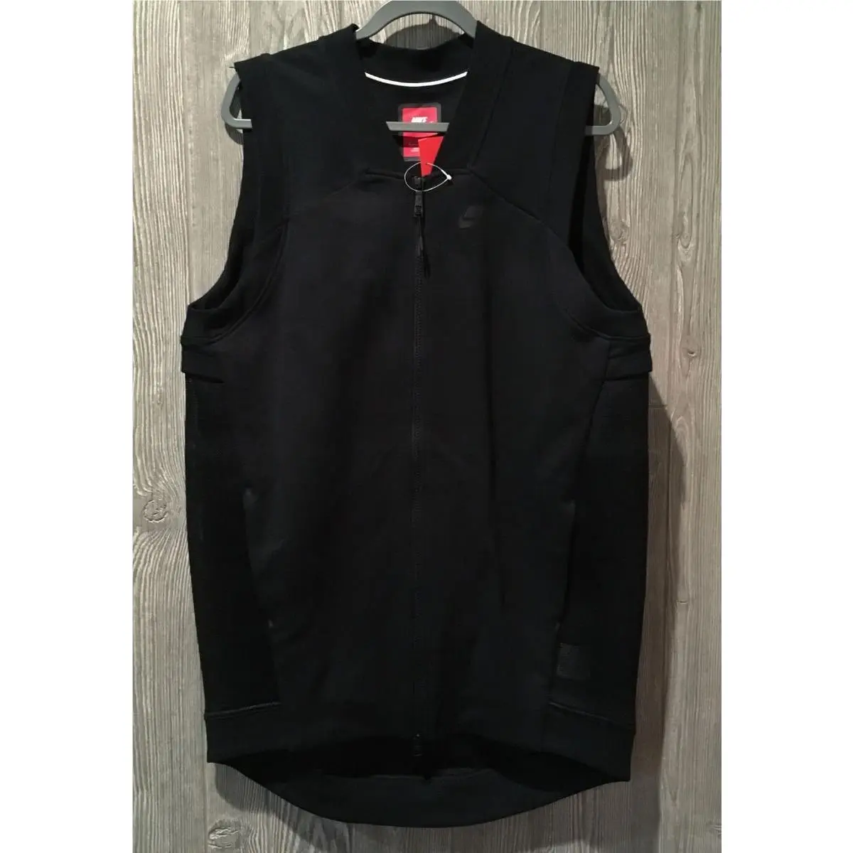 Nike clothing - NIKE Tech Fleece Cocoon Black F/Z Mesh Back Jacket Long Vest - 725846 - Black 7