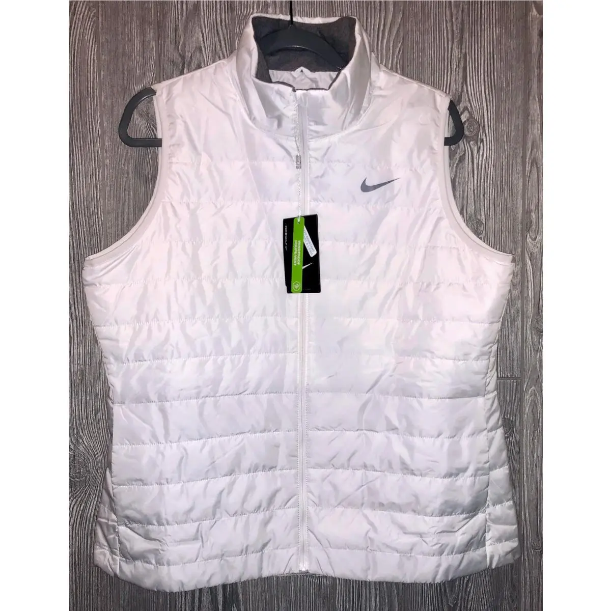 Golf Warm Lightweight Windproof Resist White F/z Vest Jacket Womens L by Nike