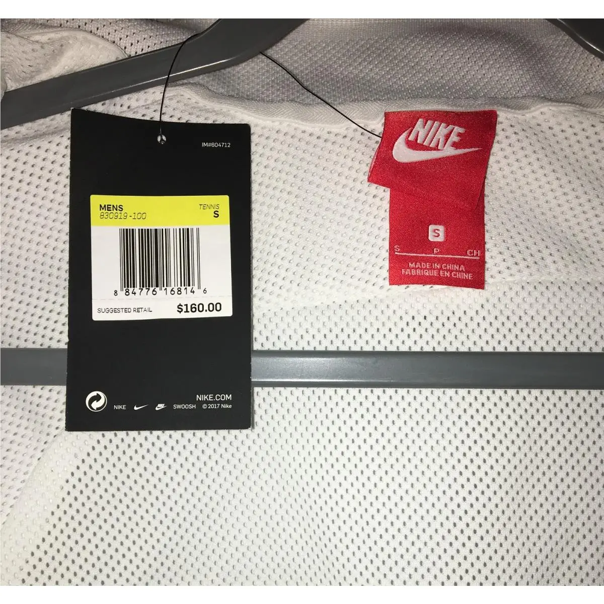 Nike clothing - NIKE NikeCourt Varsity F/Z Textured Seersucker Tennis - 830919 - White 10