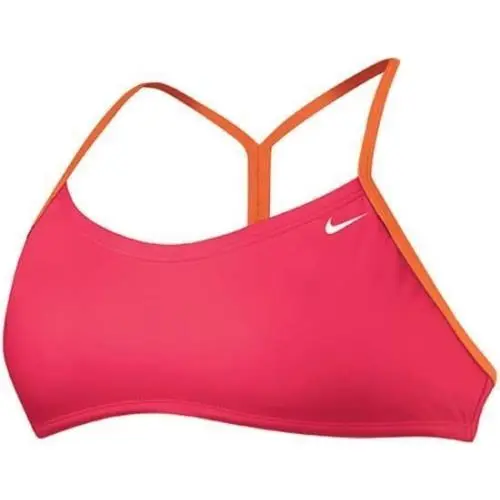 Perfect Solid Top Skimpy Briefs Pink Orange 2pc Bikini Swim Suit Womens XL by Nike
