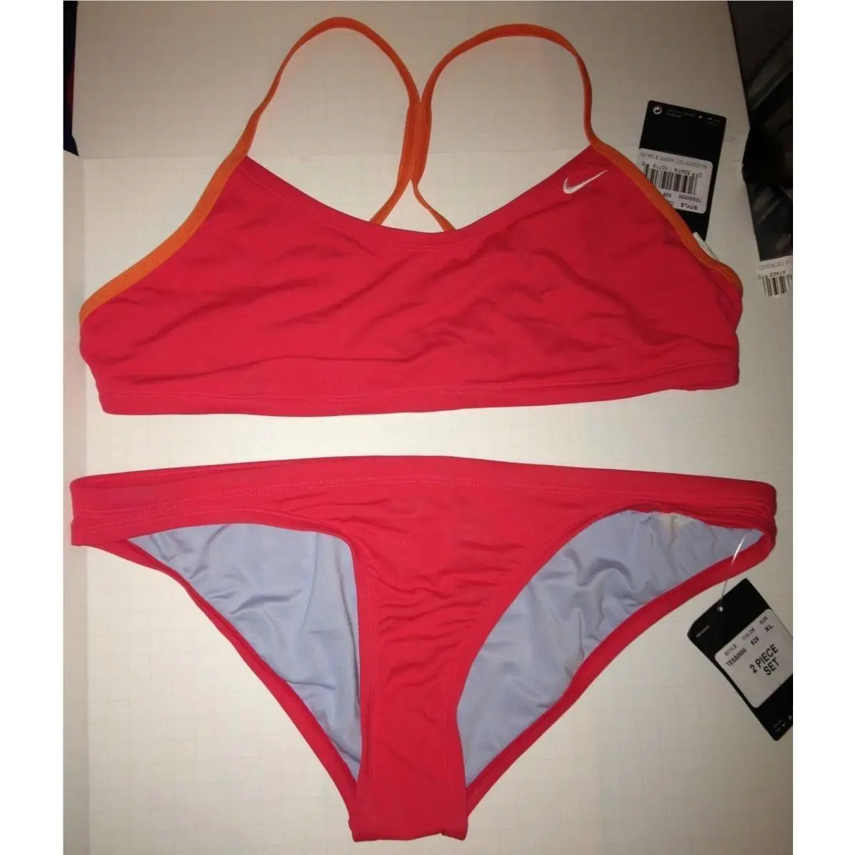 Nike clothing - NIKE Perfect Solid Top Skimpy Briefs 2pc Bikini Swim Suit - TESS0555 - Pink 1
