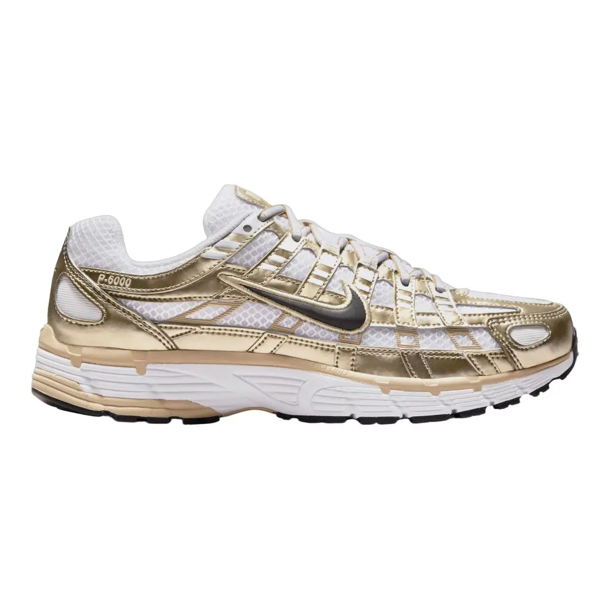 P 6000 Performance Running Shoes Sneakers Womens Size 5-11 White/Grain/Metallic Gold Grain/Black by Nike