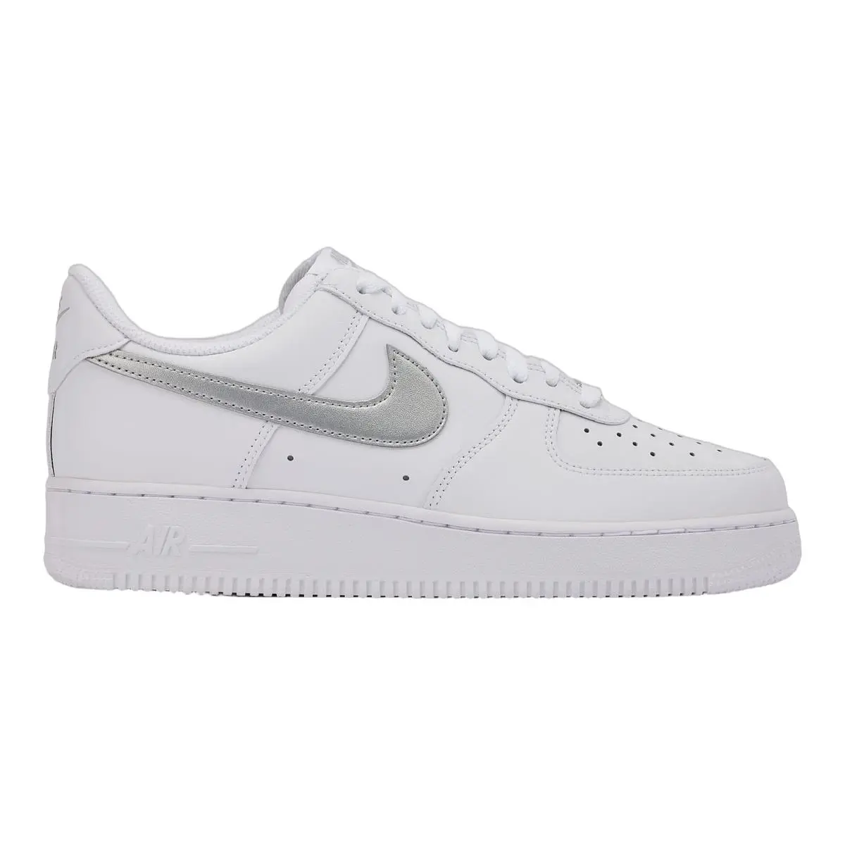 Air Force 1 Low 07 LV8 Iconic Streetwear Sneakers Shoes Mens Size 8-14 White/Metallic Silver by Nike