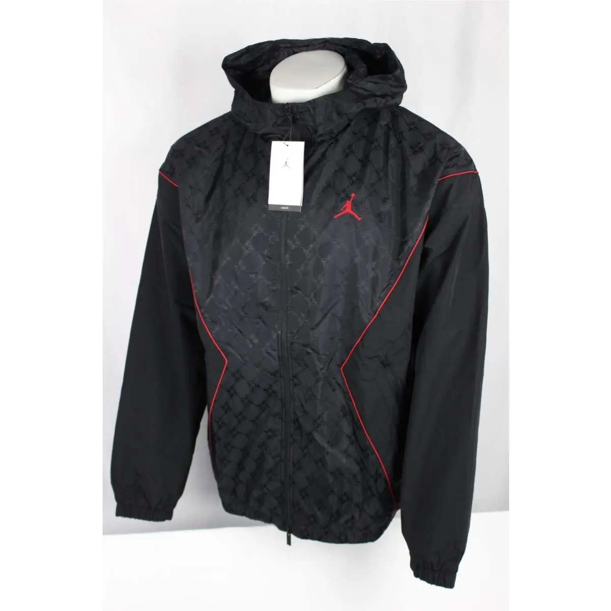 Men`s Jordan Brooklyn Men`s Hooded Draft Jacket Full Zip Black HV0554 010 by Nike