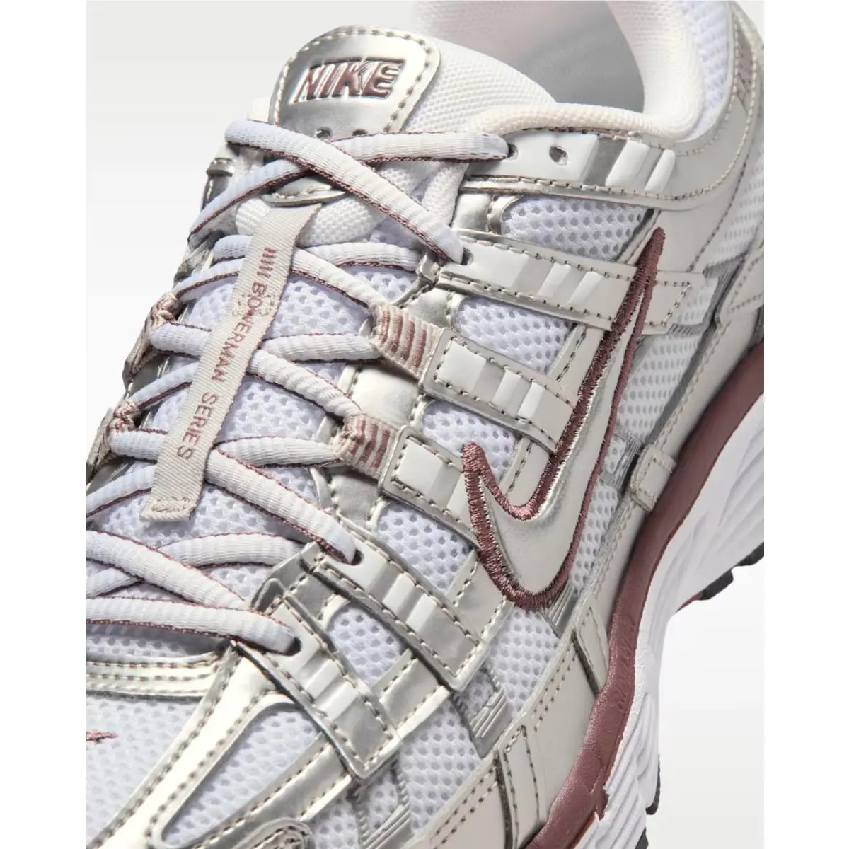 P-6000 `metallic Silver` Women`s White Casual Training Shoes BV1021-110 by Nike