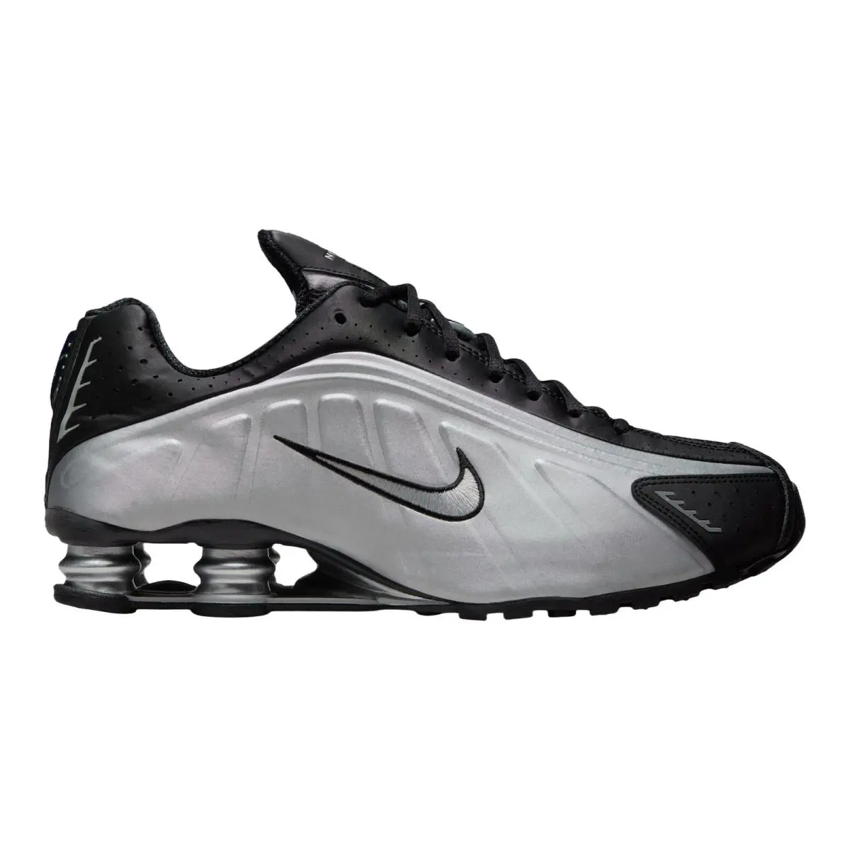Shox R4 Athletic Shoe Men Metallic Silver Black Metallic 8-14 HQ1988-007 by Nike