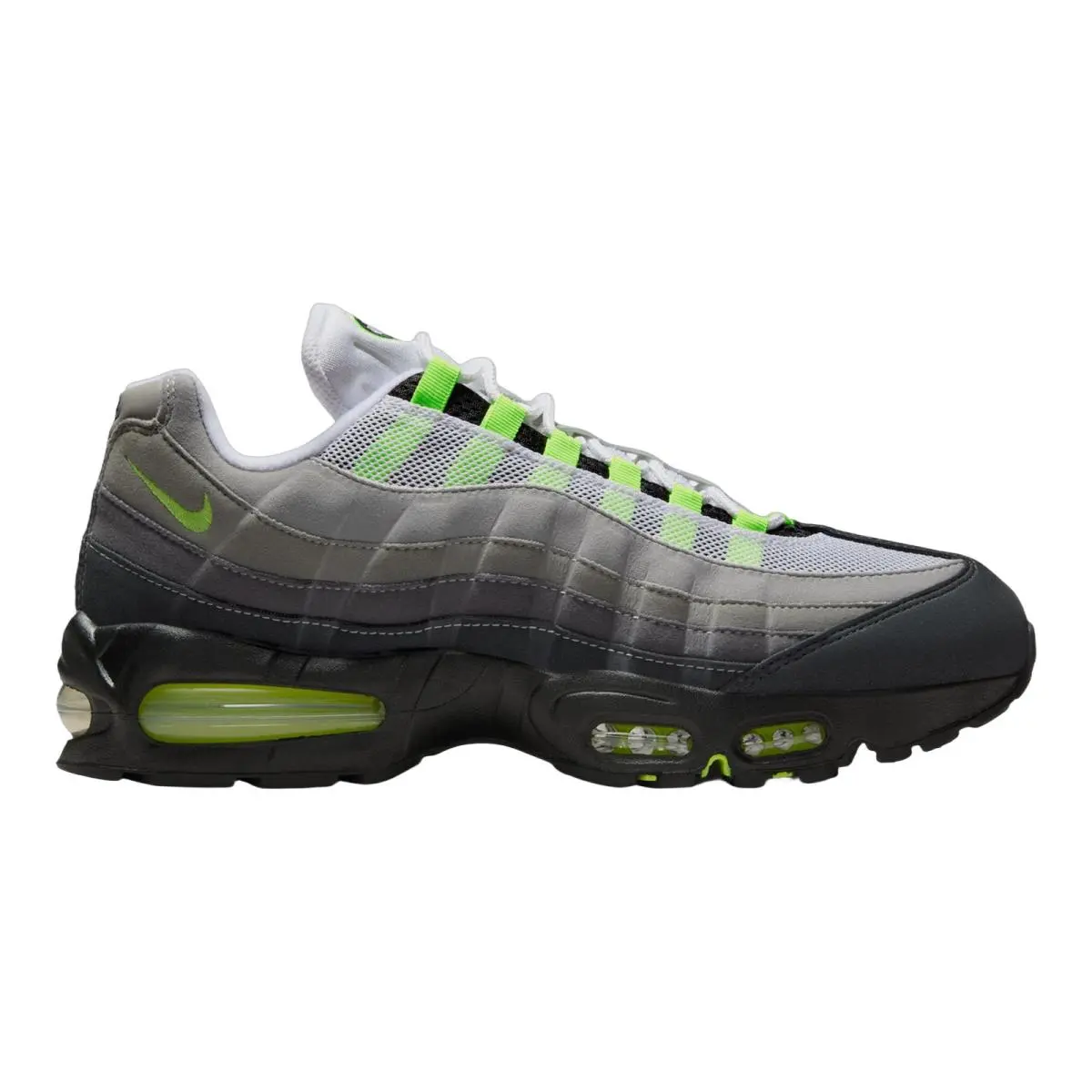 Air Max 95 Big Bubble Premium Lifestyle Casual Sneakers Mens Size 8-14 Bran Black/Neon Yellow/Cool Grey by Nike