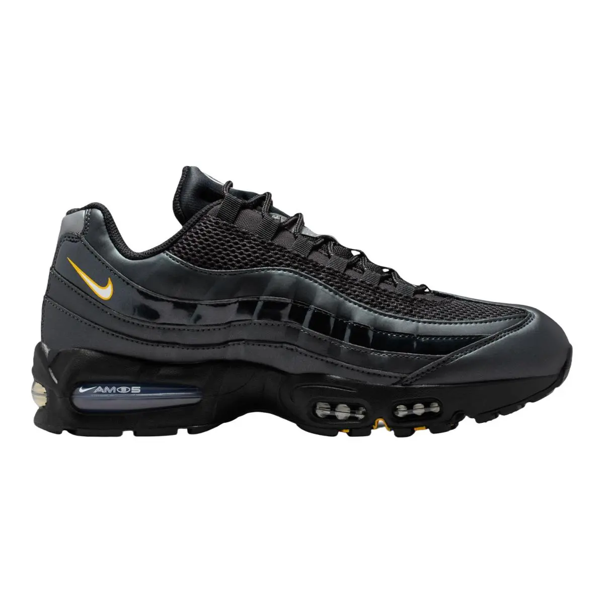 Air Max 95 Big Bubble Premium Lifestyle Casual Sneakers Mens Size 8-14 Bran Black/University Gold/Metallic Silver/White by Nike