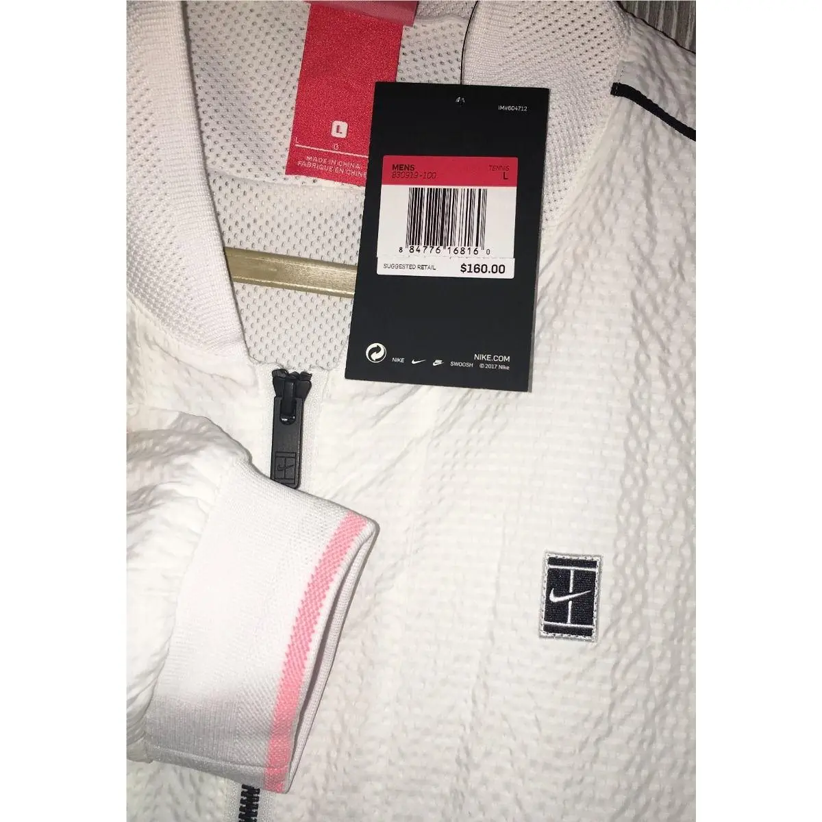Nike clothing - NIKE NikeCourt Varsity F/Z Tennis Jacket - 728986 - White 6