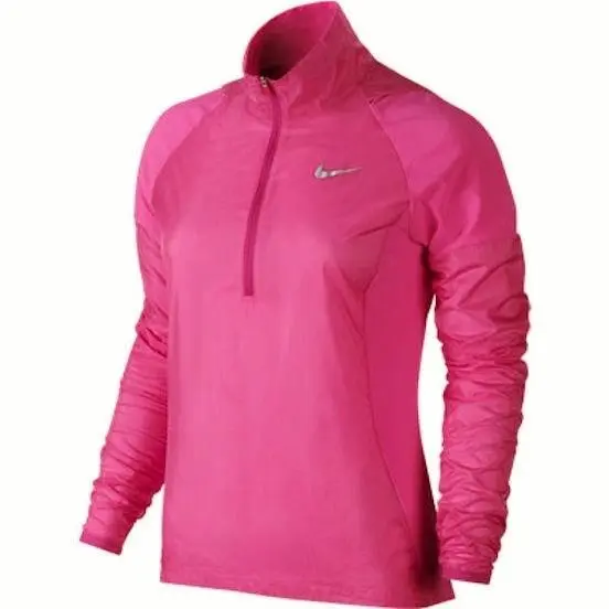 Golf Hyperadapt Half Zip Lightweight Hot Pink L/s Wind Jacket Womens XS by Nike