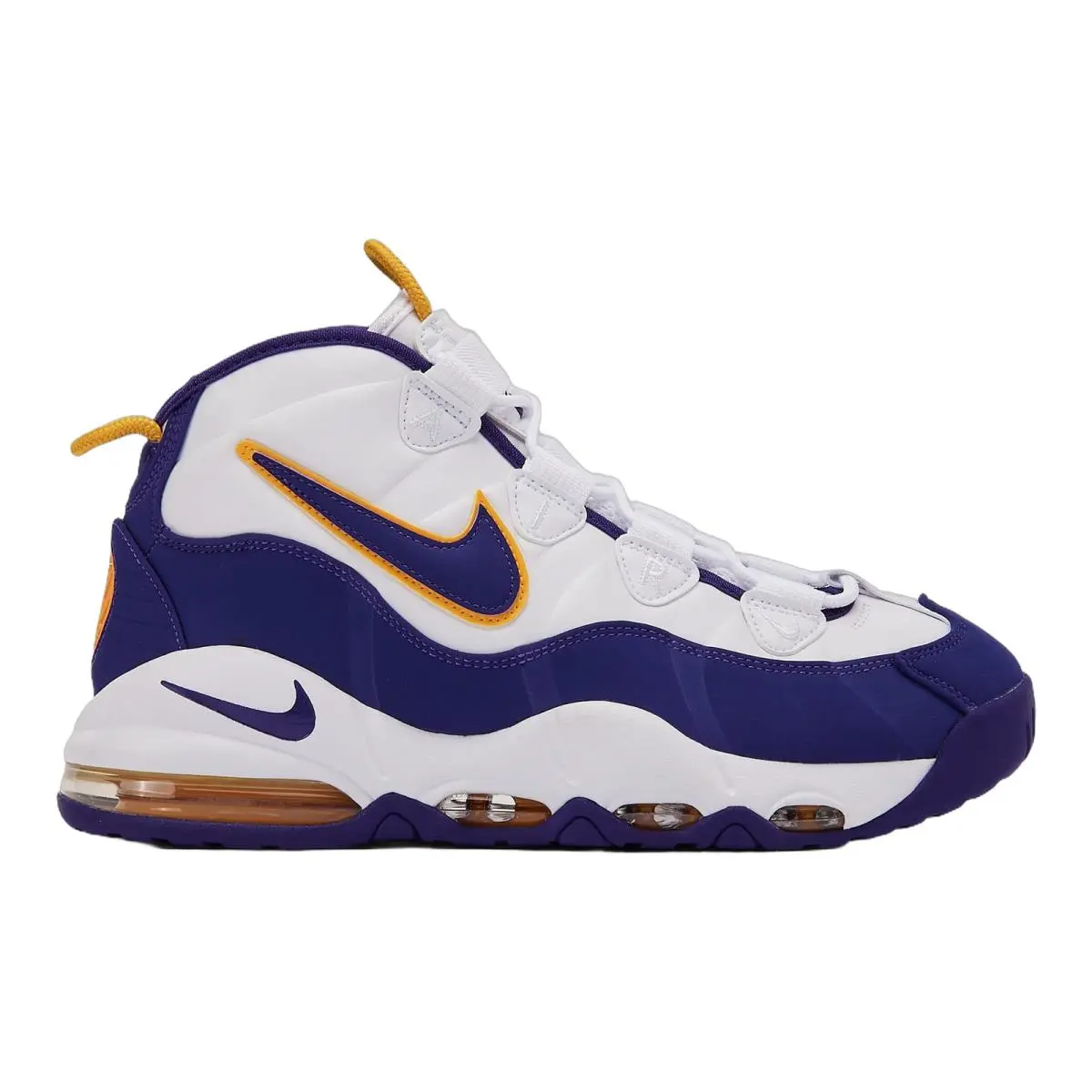 Nike Air Max Uptempo Premium Basketball Shoes Sneakers Mens Size 8-14 - White/Court Purple-White-White
