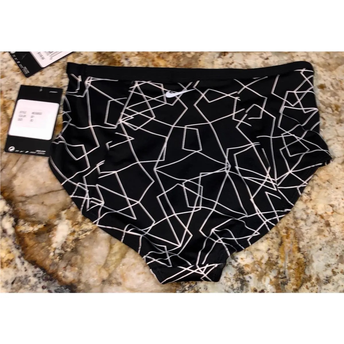 Nike clothing - NIKE Printed Black White Halter Top High Waist Bikini Bottoms - NESS8292 - Black 8