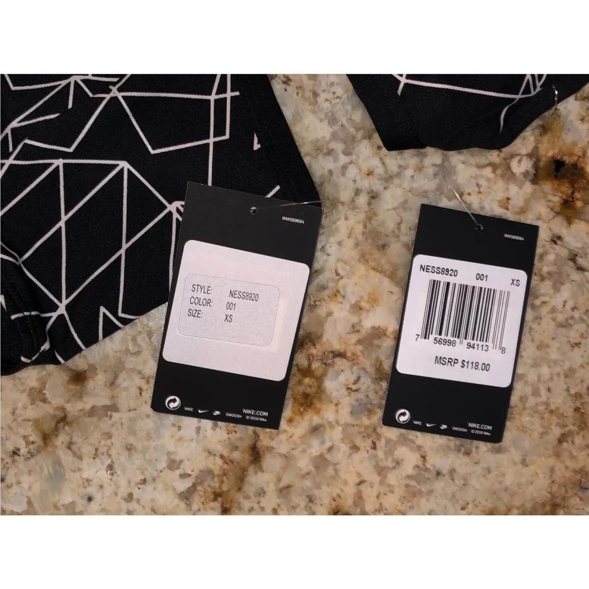 Nike clothing - NIKE Printed Black White Halter Top High Waist Bikini Bottoms - NESS8292 - Black 9