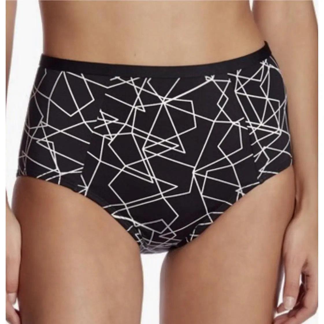 Nike clothing - NIKE Printed Black White Halter Top High Waist Bikini Bottoms - NESS8292 - Black 2