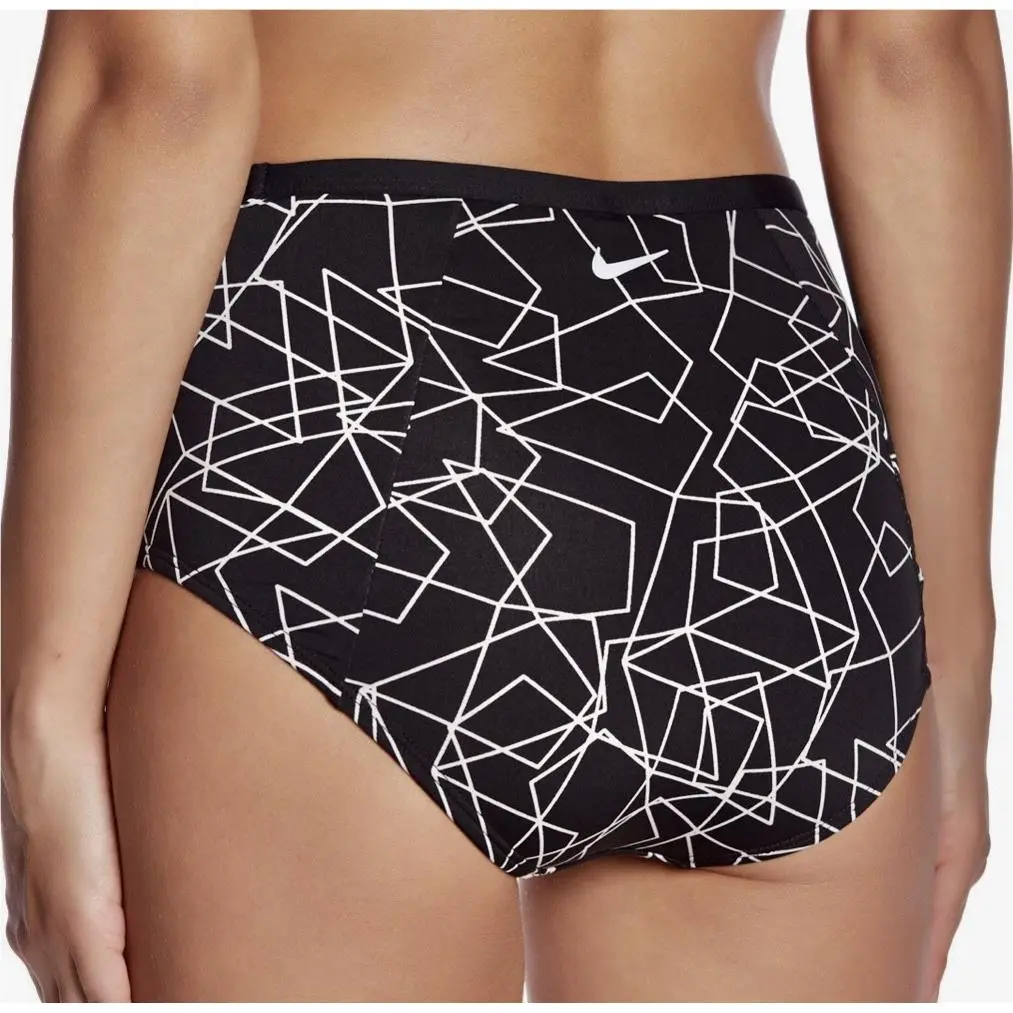 Nike clothing - NIKE Printed Black White Halter Top High Waist Bikini Bottoms - NESS8292 - Black 14