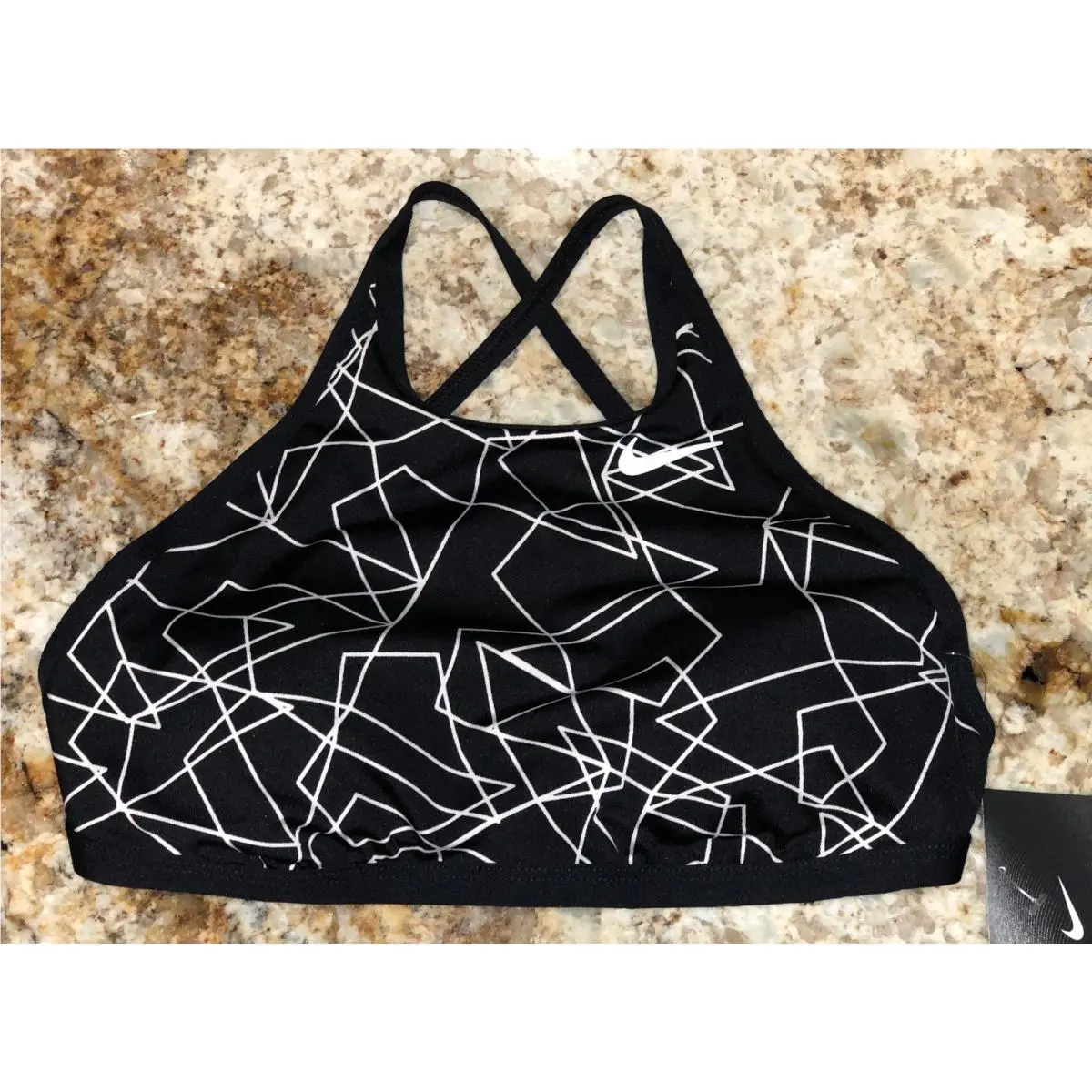 Nike clothing - NIKE Printed Black White Halter Top High Waist Bikini Bottoms - NESS8292 - Black 16