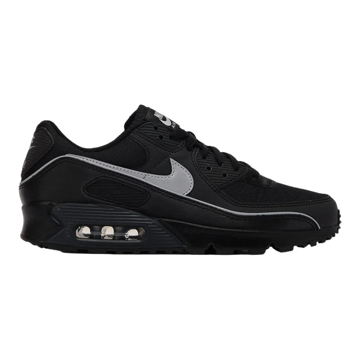 Air Max 90 Premium Lifestyle Casual Sneakers Mens Size 8-14 Black/Black/Anthracite/Multi-Color by Nike