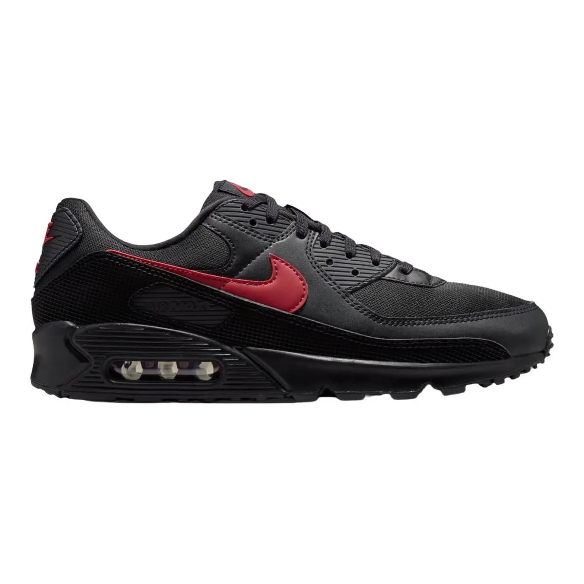 Air Max 90 Premium Lifestyle Casual Sneakers Mens Size 8-14 Black/Tough Red/Black by Nike