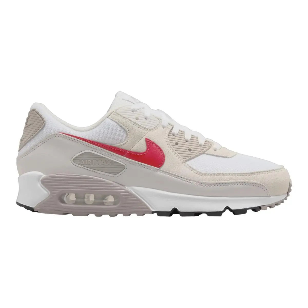 Air Max 90 Premium Lifestyle Casual Sneakers Mens Size 8-14 White/College/Grey/Vast/Grey/University/Red by Nike