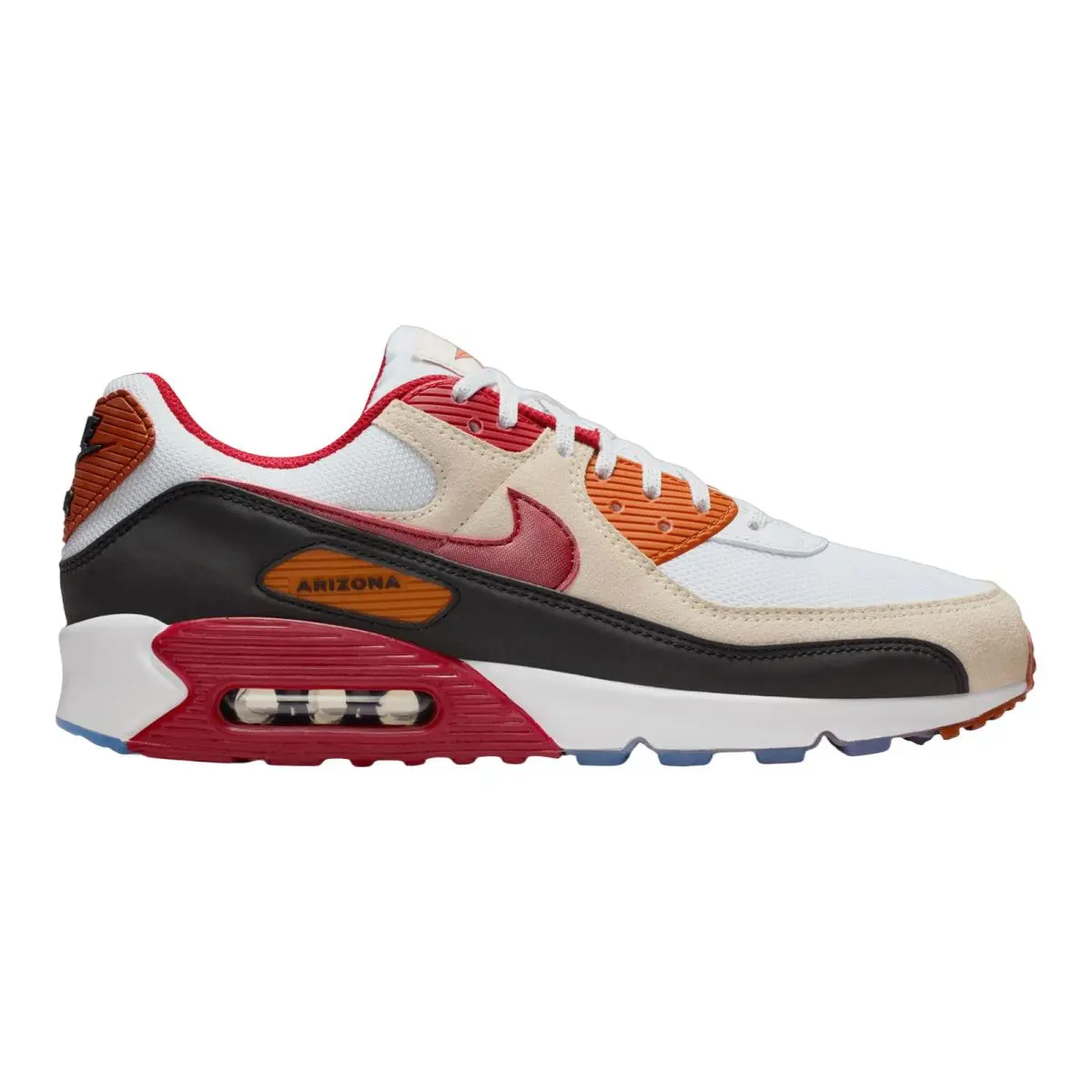 Air Max 90 Premium Lifestyle Casual Sneakers Mens Size 8-14 White/Tough Red/Black by Nike