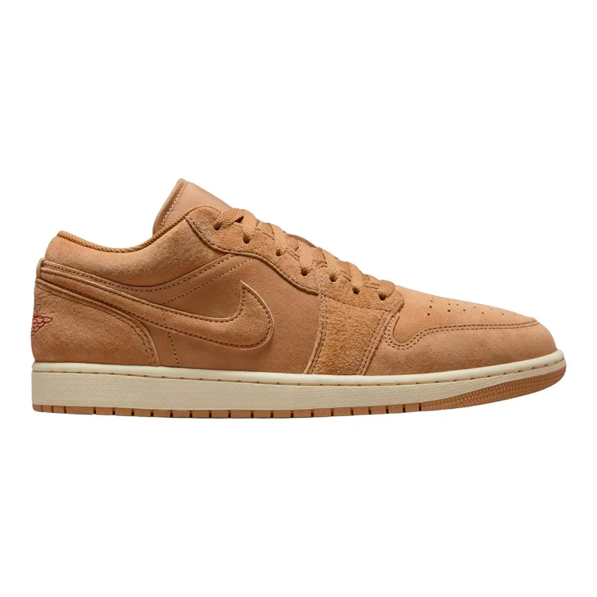 Jordan 1 Low Premium Lifestyle Casual Sneakers Mens Size 8-14 Flax/Flax/Varsity Red/Muslin by Nike