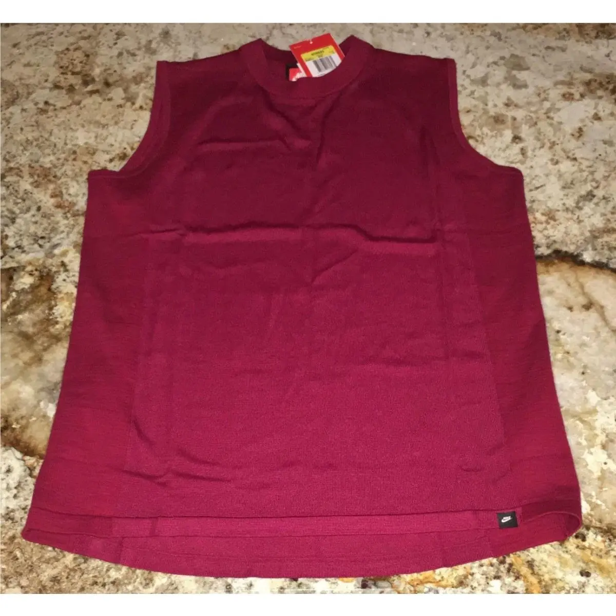 Nike clothing - NIKE Sportswear Tech Knit Sleeveless Crew Neck Cranberry Red Top - 809547 - Red 8