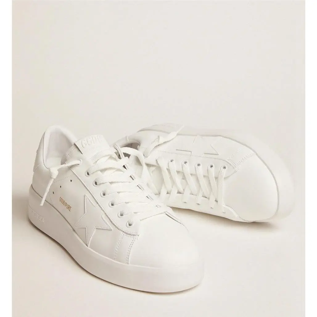Golden Goose Pure Star White Leather Low Top Sneaker Size US 8/ EU 38