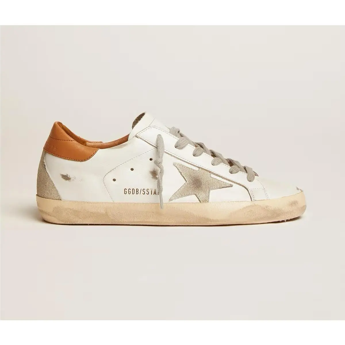 Golden Goose Women`s Super Star White Leather Light Brown 40/ 10