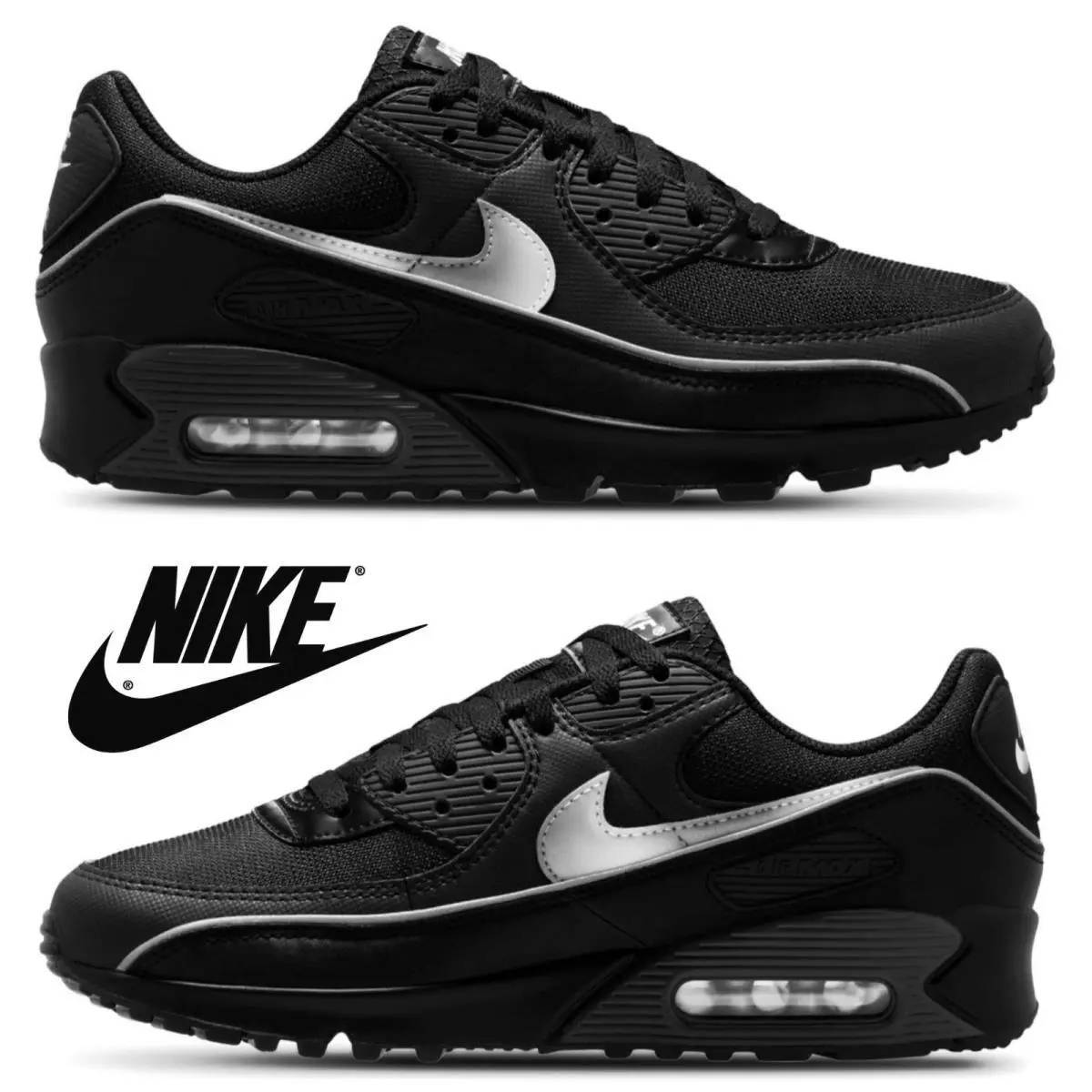 Air Max 90 Prm Men`s Casual Shoes Black Anthracite US SZ 8.5 by Nike