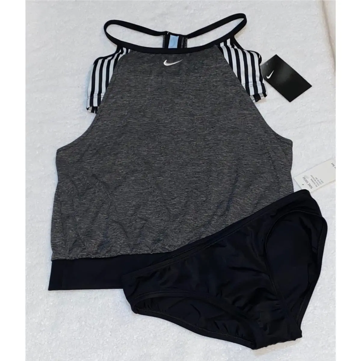 Nike clothing - NIKE Layered Heather Tankini 2 Pc Swim Suit - NESSA397 - Gray 0