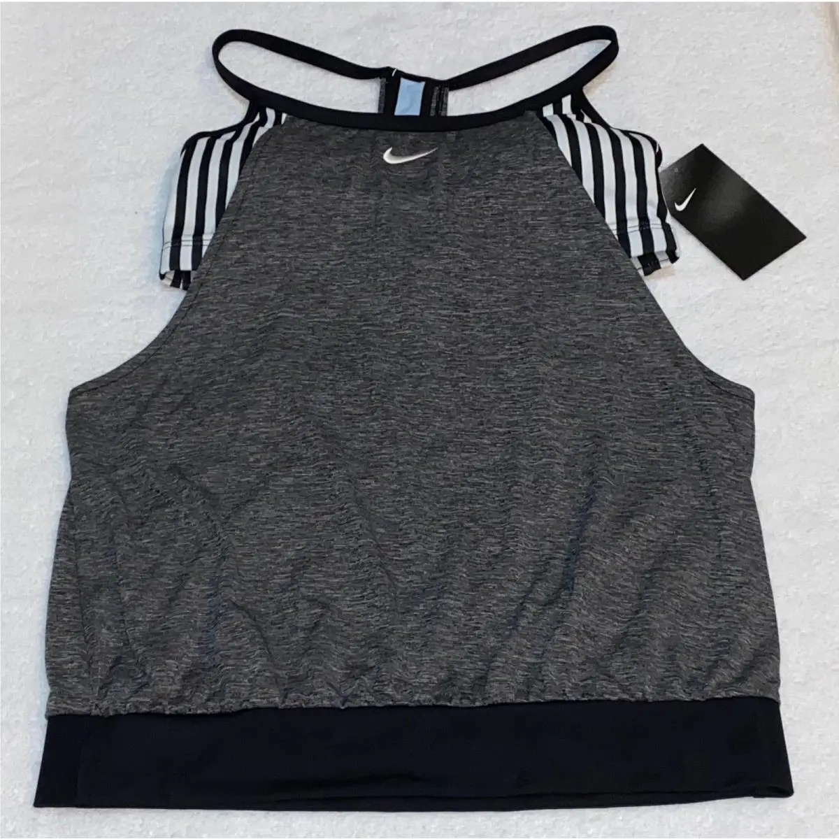 Nike clothing - NIKE Layered Heather Tankini 2 Pc Swim Suit - NESSA397 - Gray 2