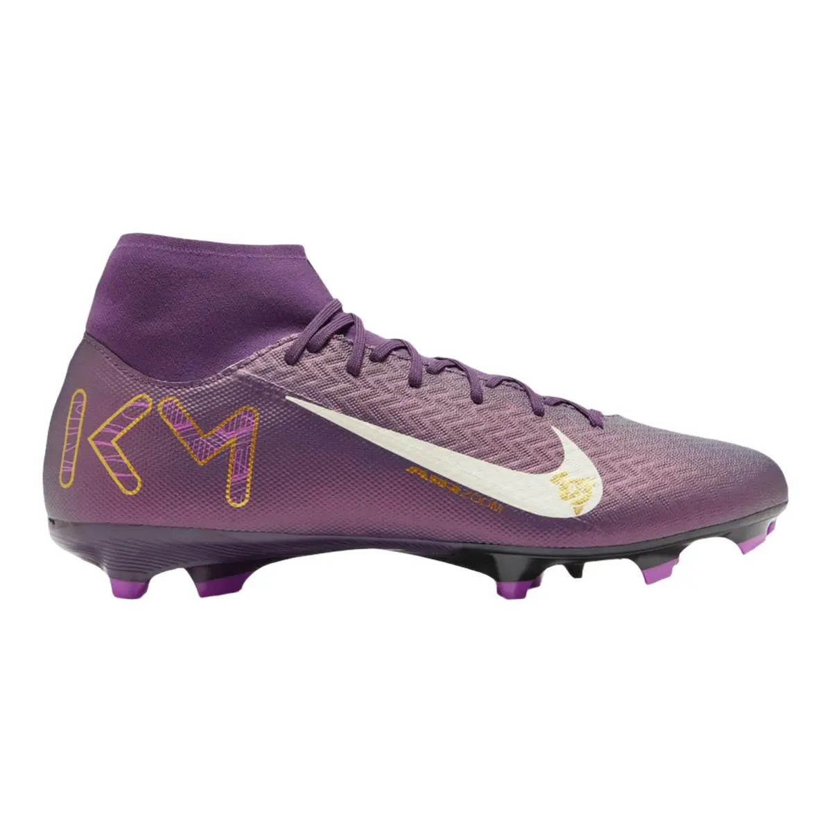 Mercurial Superfly 10 Academy KM FG MG Performance Soccer Cleats Mens Size (Mbappe) Grand Purple/Pale Ivory by Nike