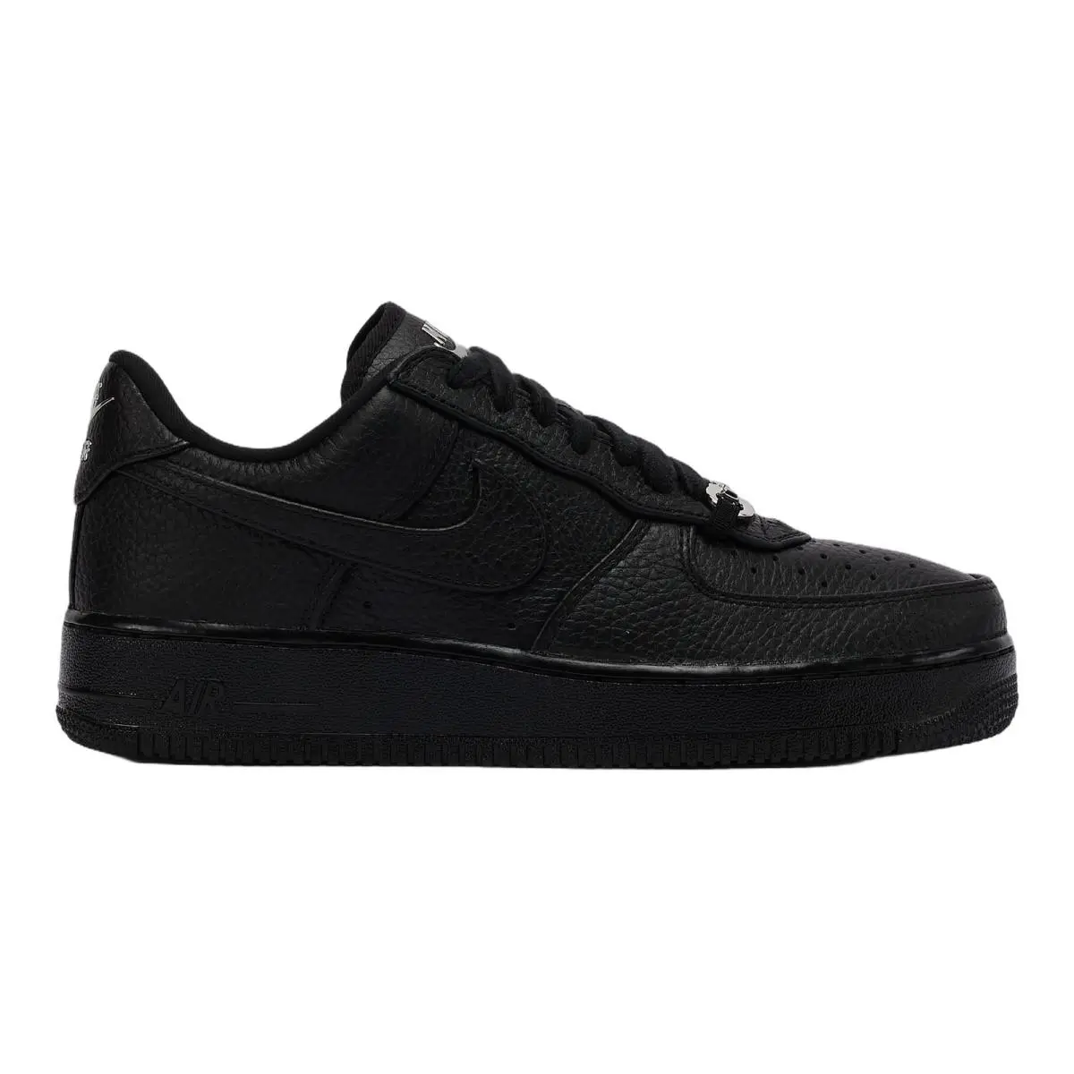 Air Force 1 Low Retro Black Leather Premium Comfort Casual Sneakers Mens Si Black by Nike