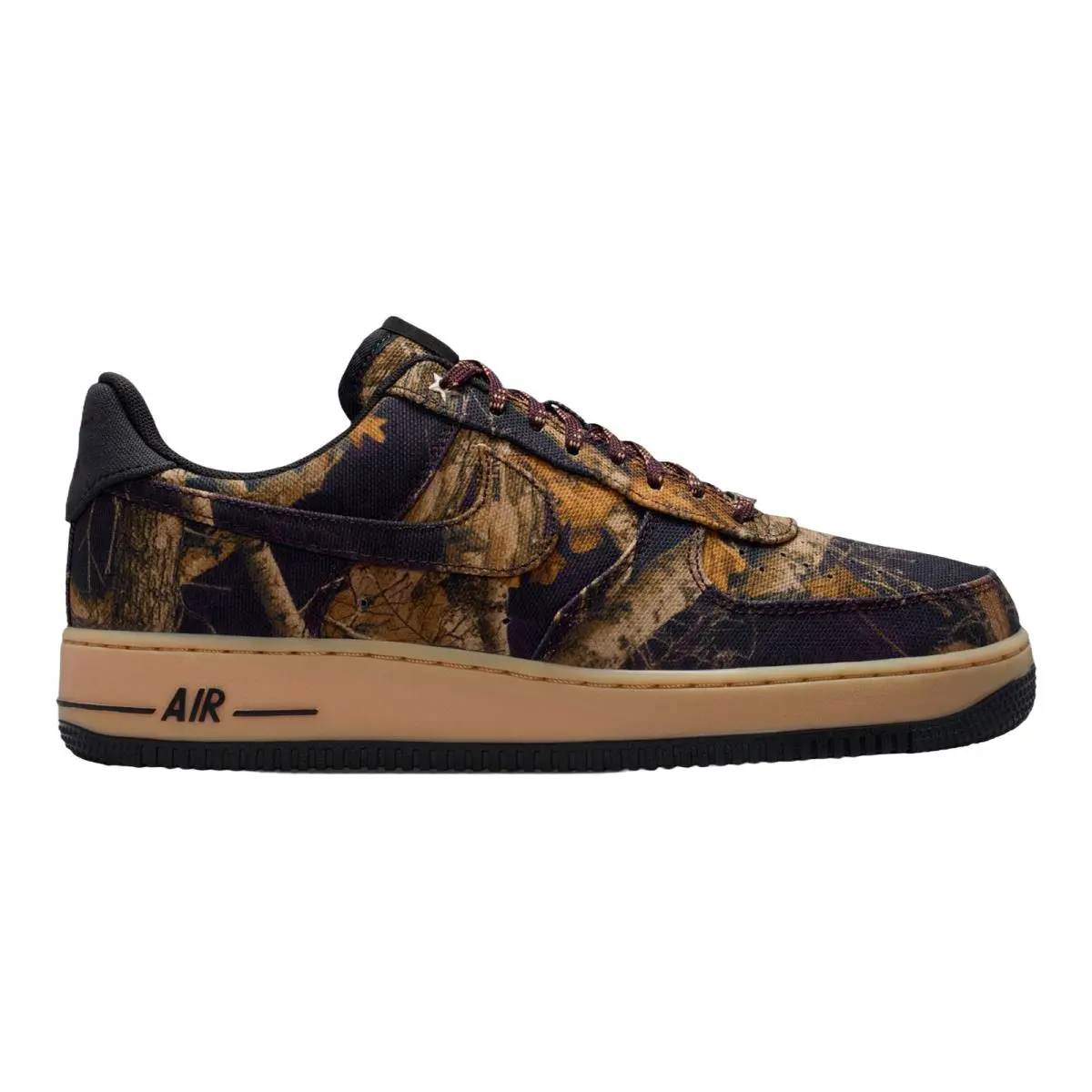 Air Force 1 Low Retro Black Leather Premium Comfort Casual Sneakers Mens Si Multi-Color/Gum Yellow/Multi-Color by Nike