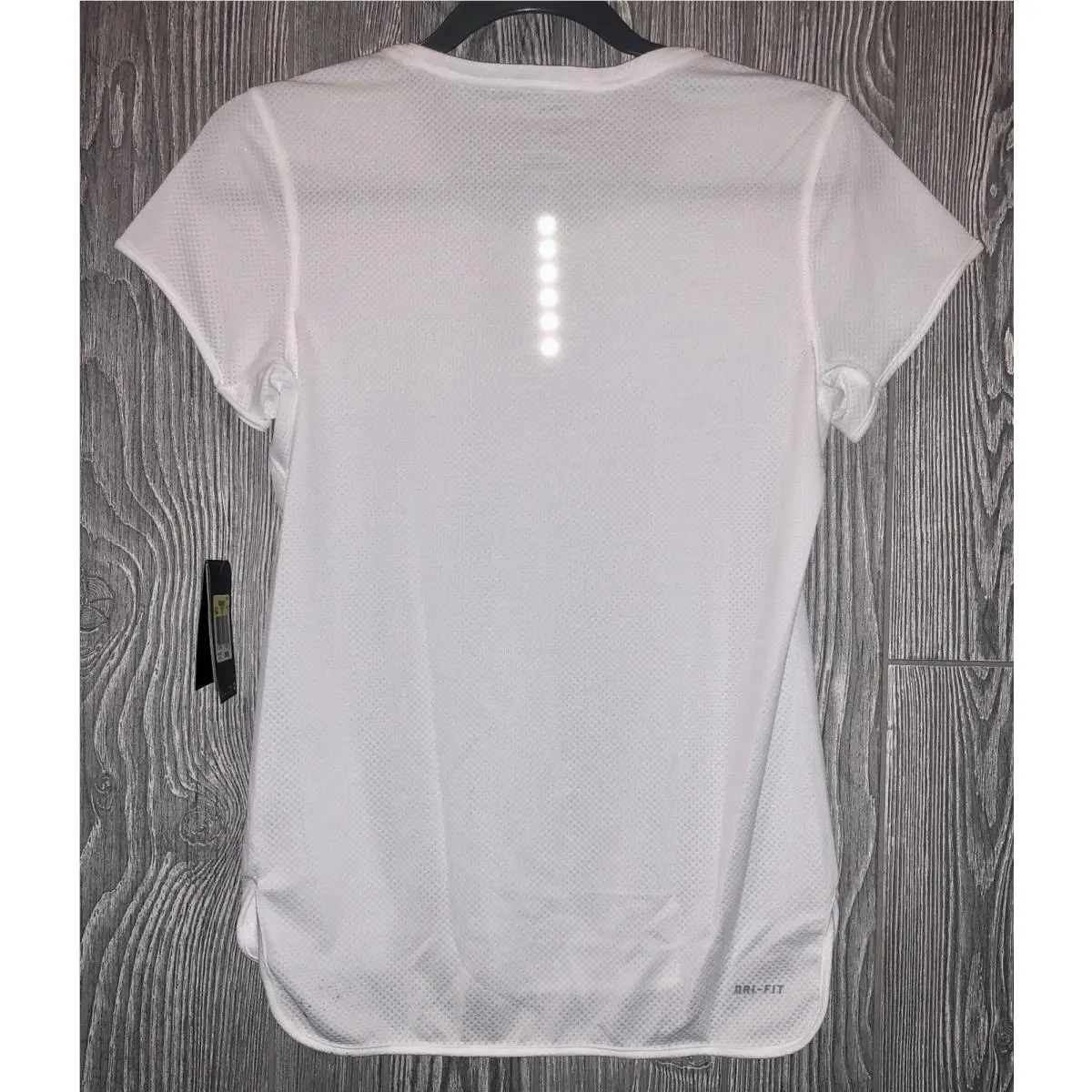 Nike clothing - NIKE Aeroreact Running Reflective Short Sleeve Shirt Top Training - 719560 - White 12